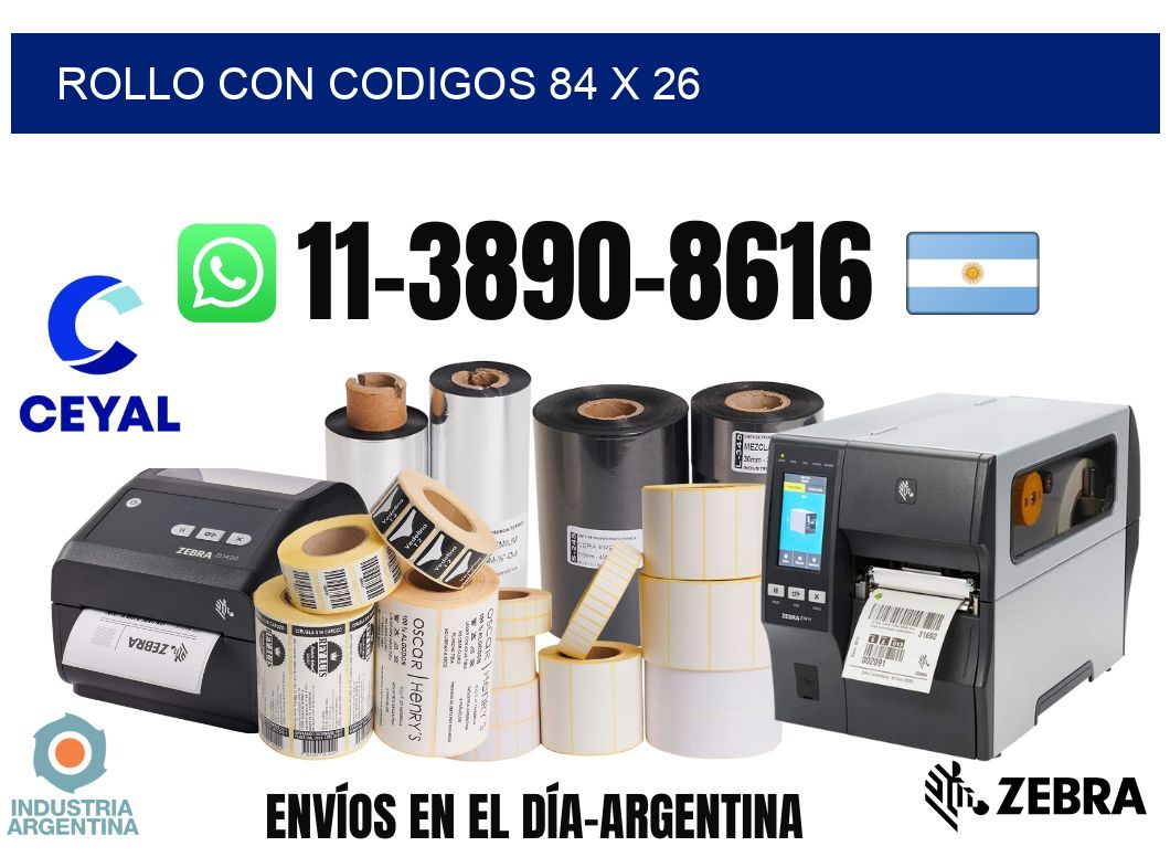 rollo con codigos 84 x 26