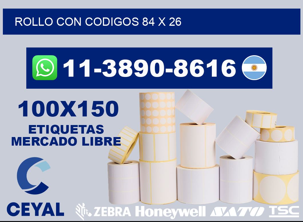 rollo con codigos 84 x 26