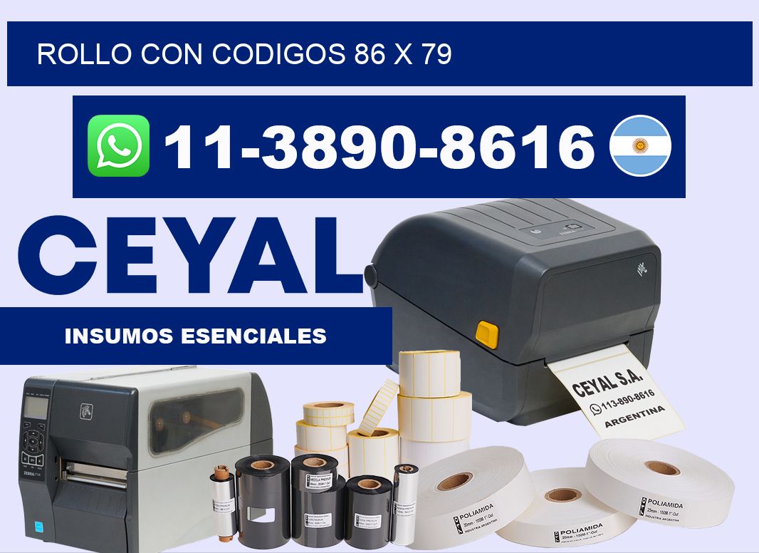 rollo con codigos 86 x 79
