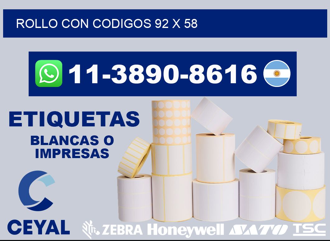 rollo con codigos 92 x 58