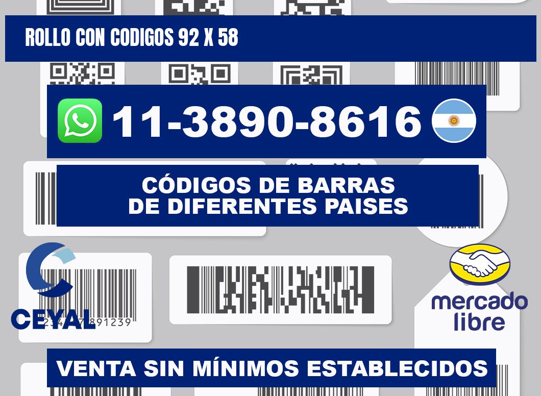 rollo con codigos 92 x 58