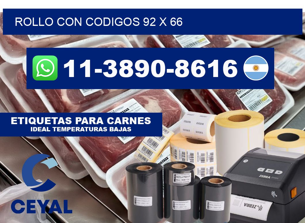rollo con codigos 92 x 66