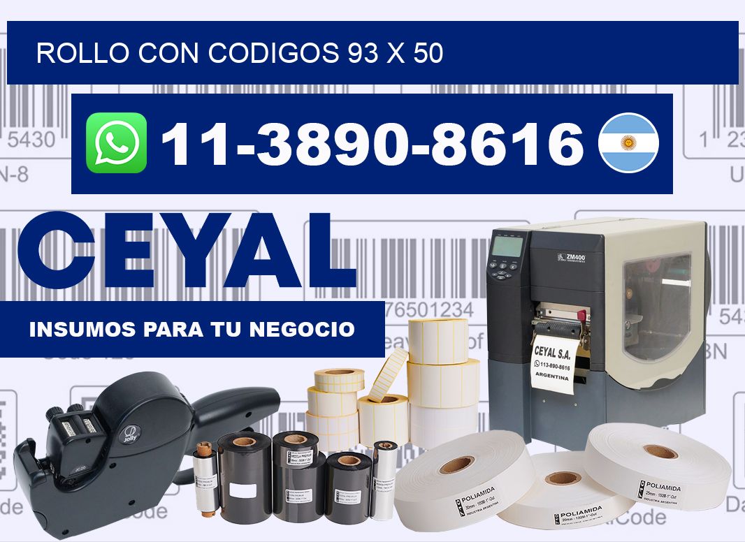 rollo con codigos 93 x 50