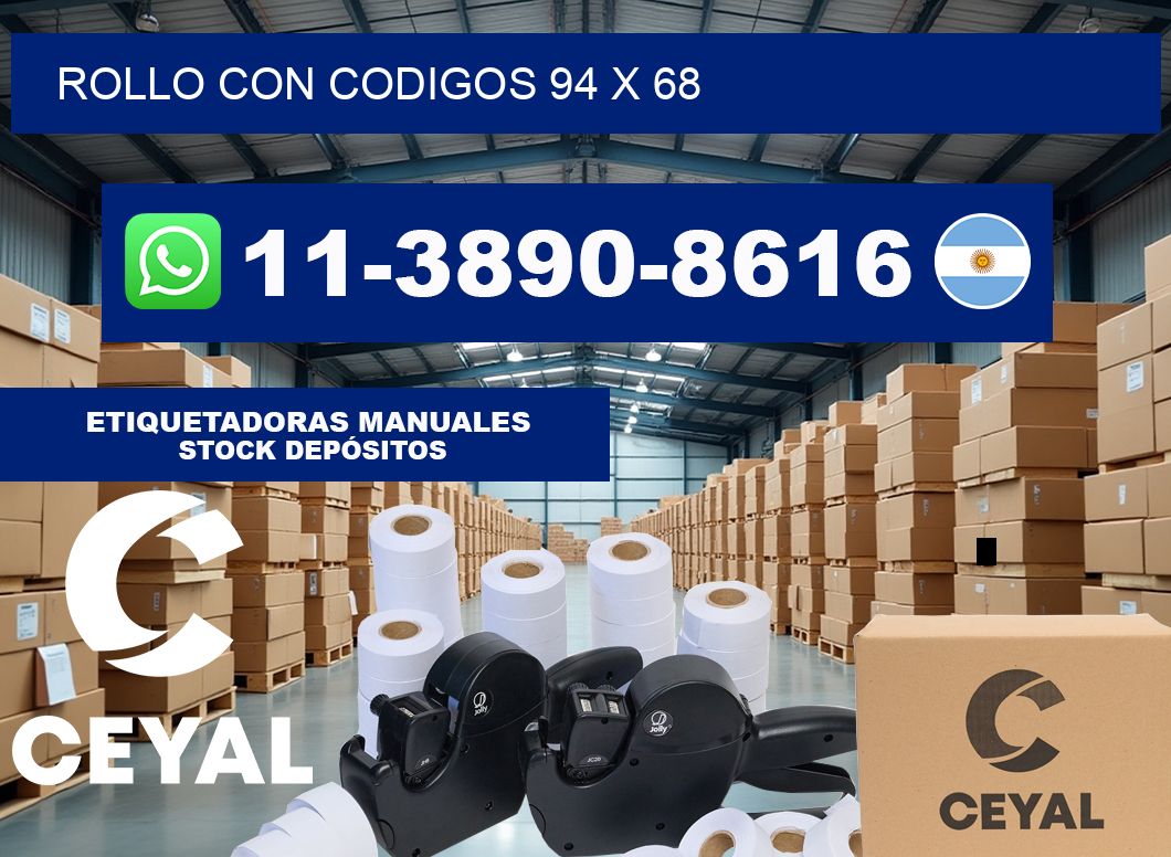 rollo con codigos 94 x 68