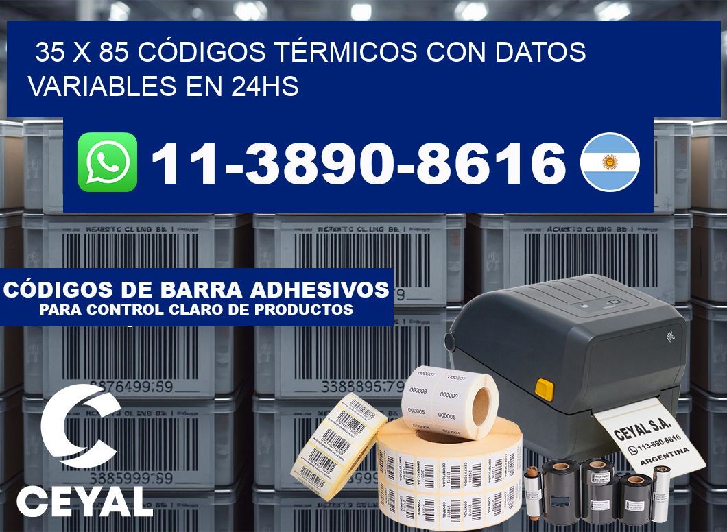 35 x 85 CÓDIGOS TÉRMICOS CON DATOS VARIABLES EN 24HS