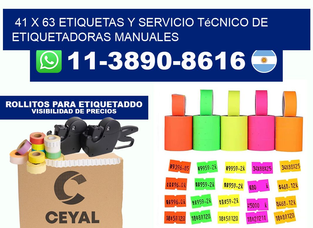 41 x 63 etiquetas y servicio técnico de etiquetadoras manuales