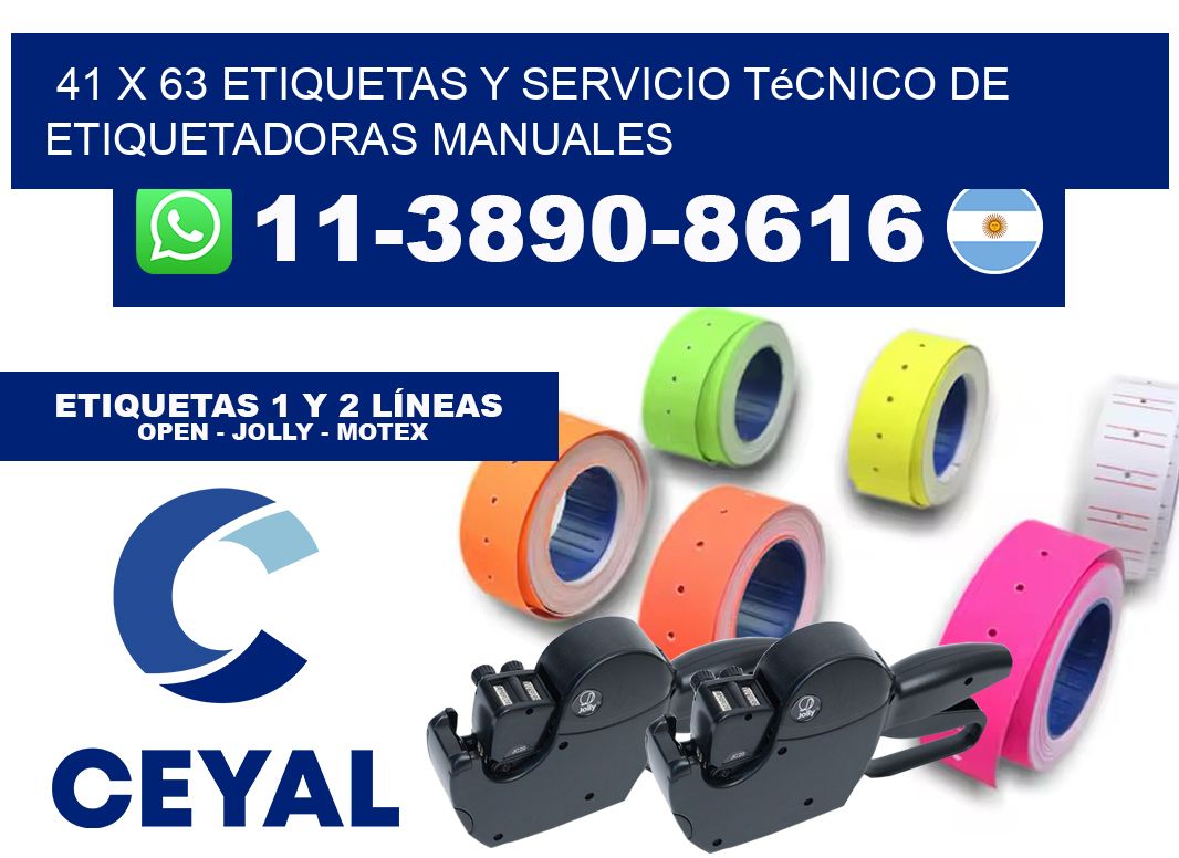 41 x 63 etiquetas y servicio técnico de etiquetadoras manuales