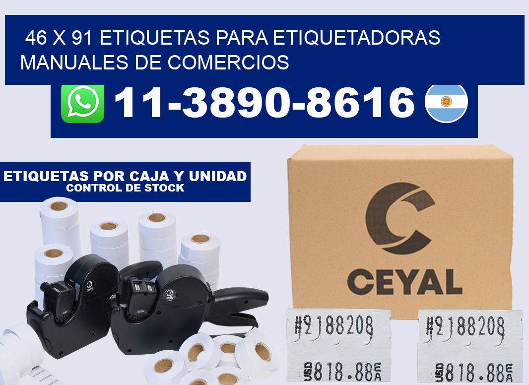 46 x 91 etiquetas para etiquetadoras manuales de comercios