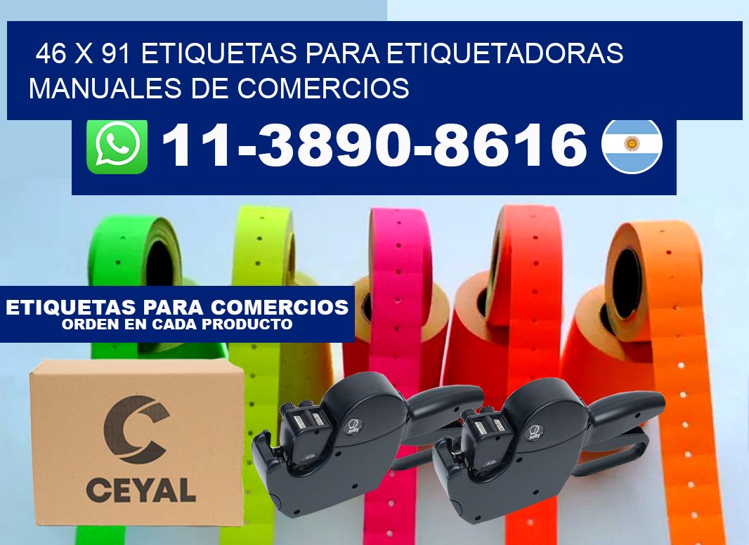 46 x 91 etiquetas para etiquetadoras manuales de comercios