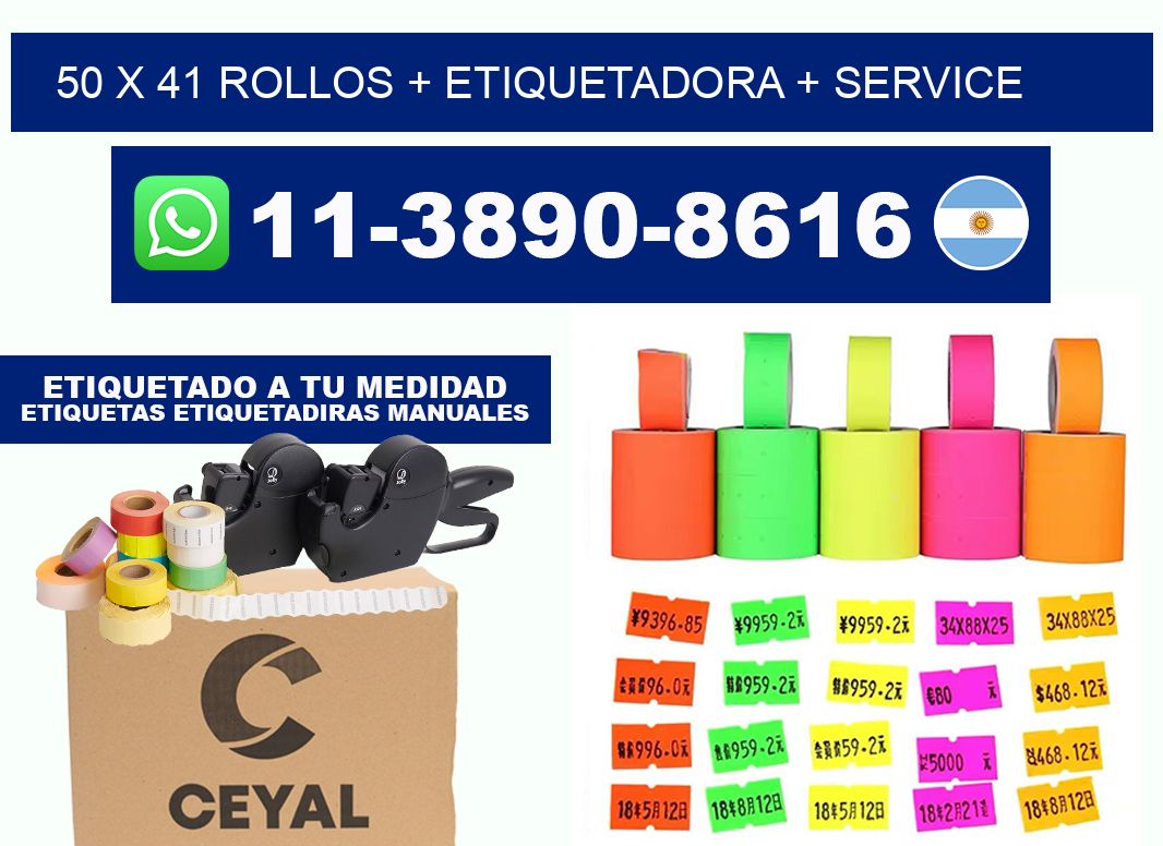 50 x 41 rollos + etiquetadora + service