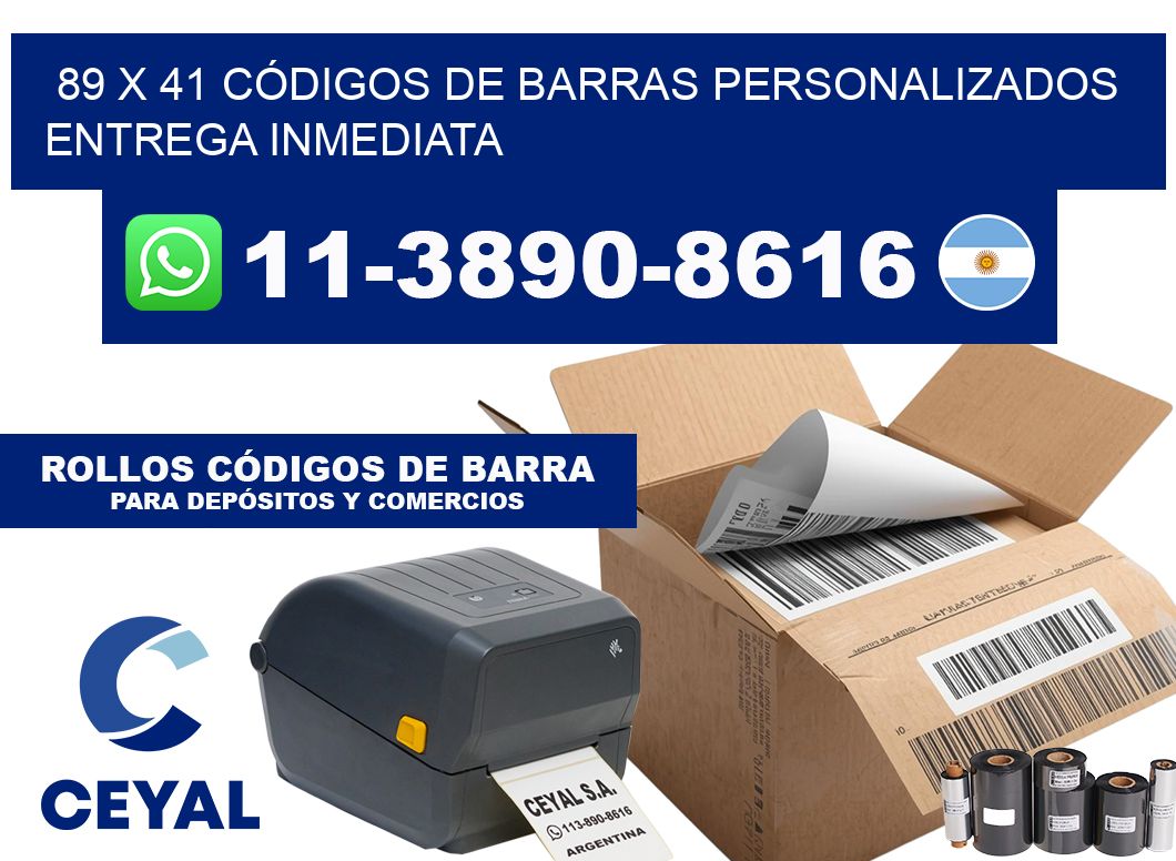 89 x 41 CÓDIGOS DE BARRAS PERSONALIZADOS ENTREGA INMEDIATA
