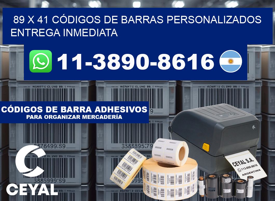 89 x 41 CÓDIGOS DE BARRAS PERSONALIZADOS ENTREGA INMEDIATA