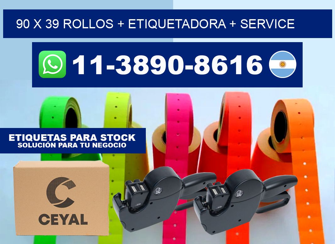 90 x 39 rollos + etiquetadora + service