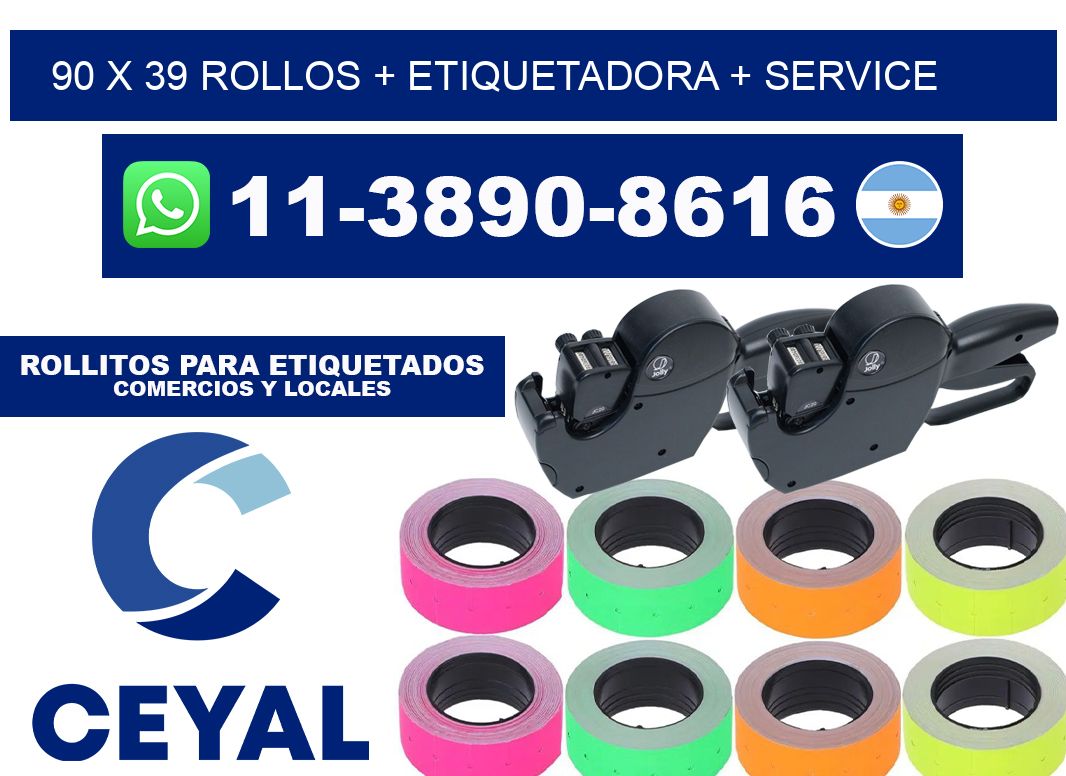 90 x 39 rollos + etiquetadora + service