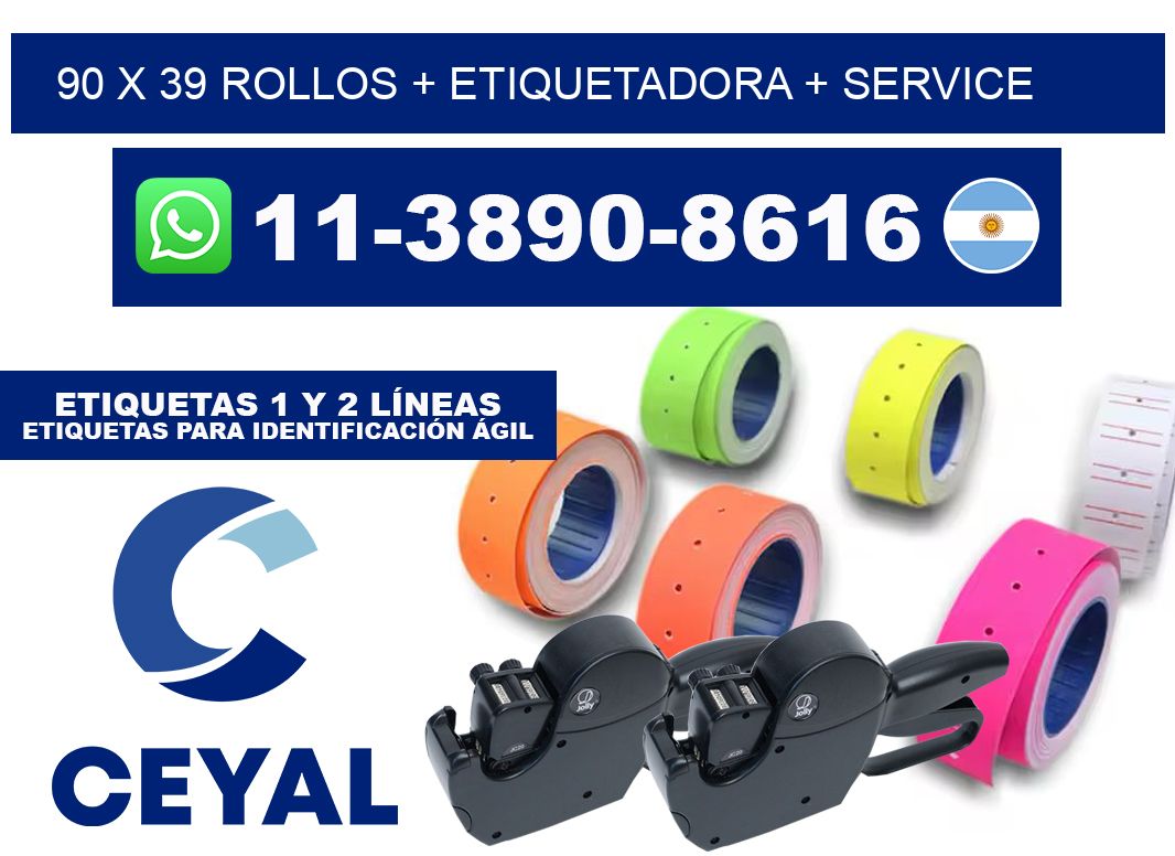 90 x 39 rollos + etiquetadora + service