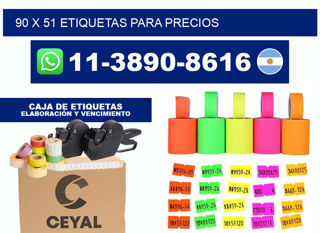 90 x 51 etiquetas para precios