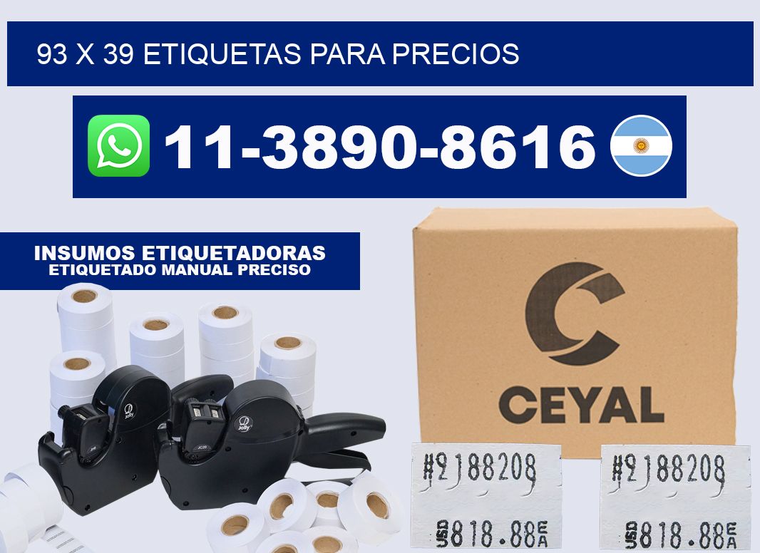 93 x 39 etiquetas para precios
