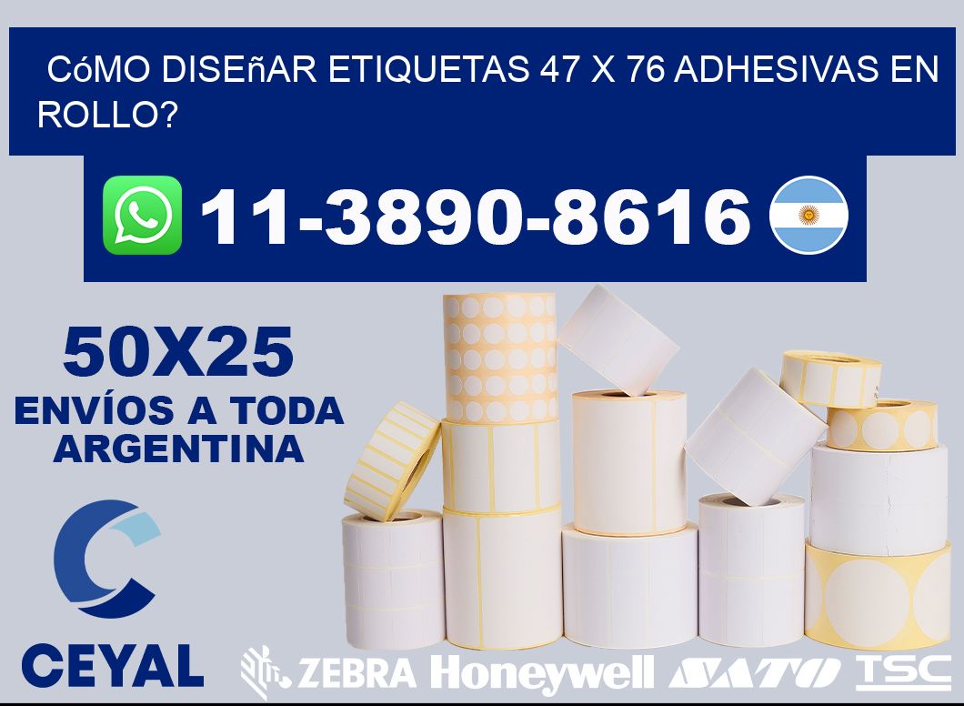 Cómo diseñar etiquetas 47 x 76 adhesivas en rollo?