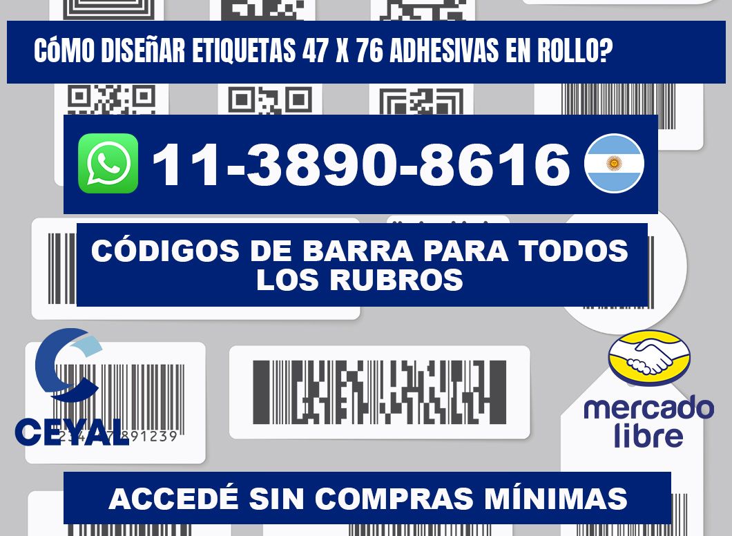 Cómo diseñar etiquetas 47 x 76 adhesivas en rollo?