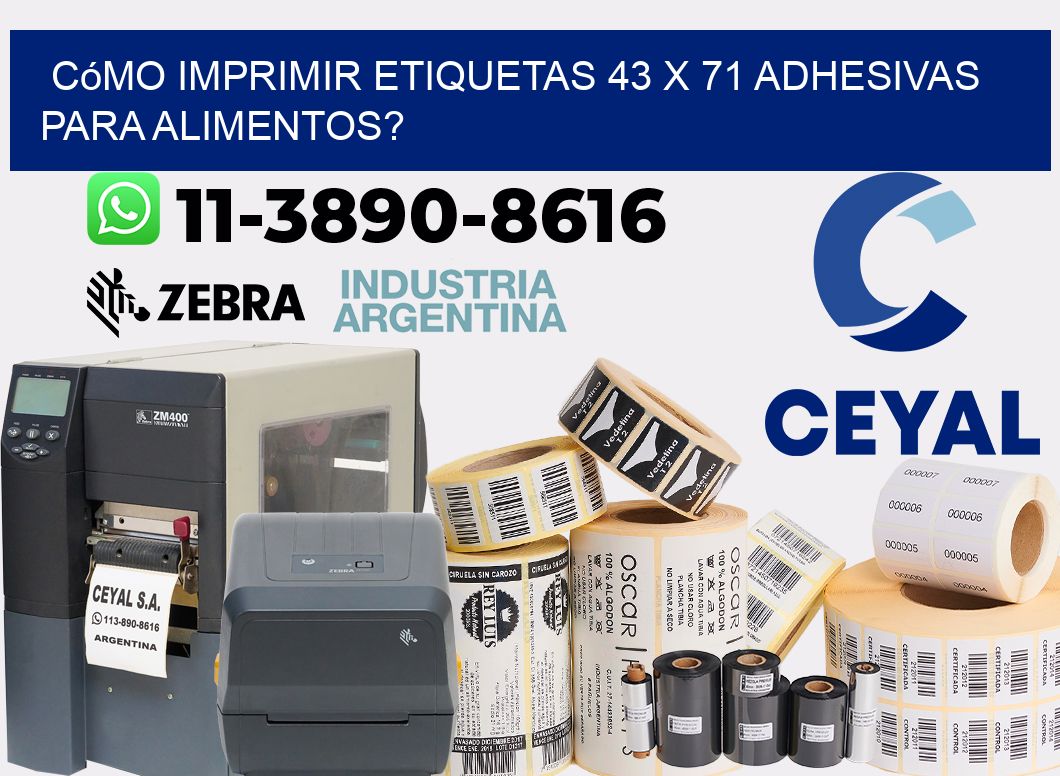 Cómo imprimir etiquetas 43 x 71 adhesivas para alimentos?