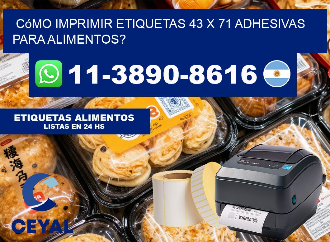 Cómo imprimir etiquetas 43 x 71 adhesivas para alimentos?