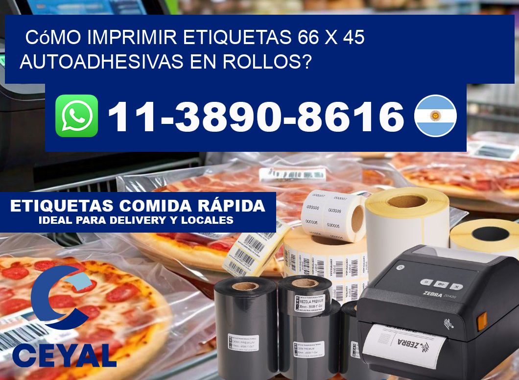 Cómo imprimir etiquetas 66 x 45 autoadhesivas en rollos?