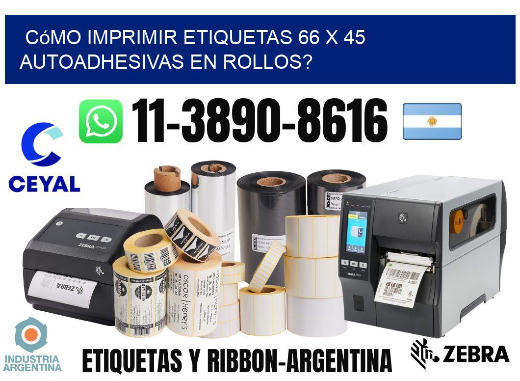Cómo imprimir etiquetas 66 x 45 autoadhesivas en rollos?