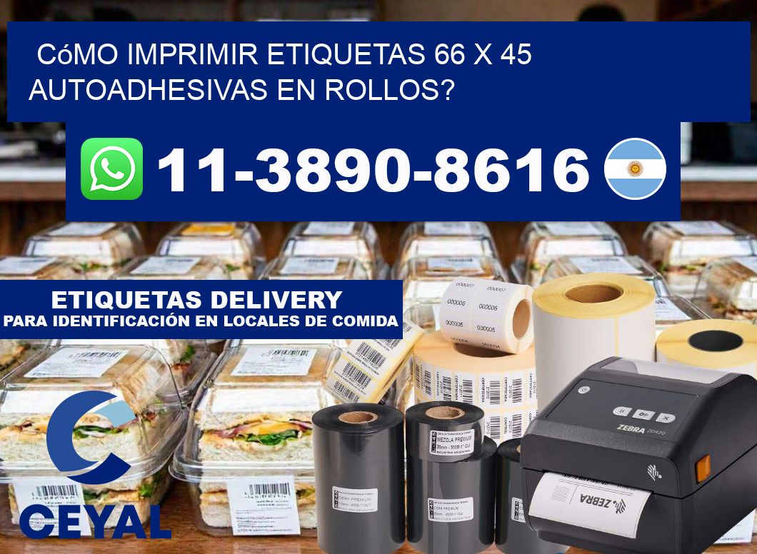 Cómo imprimir etiquetas 66 x 45 autoadhesivas en rollos?