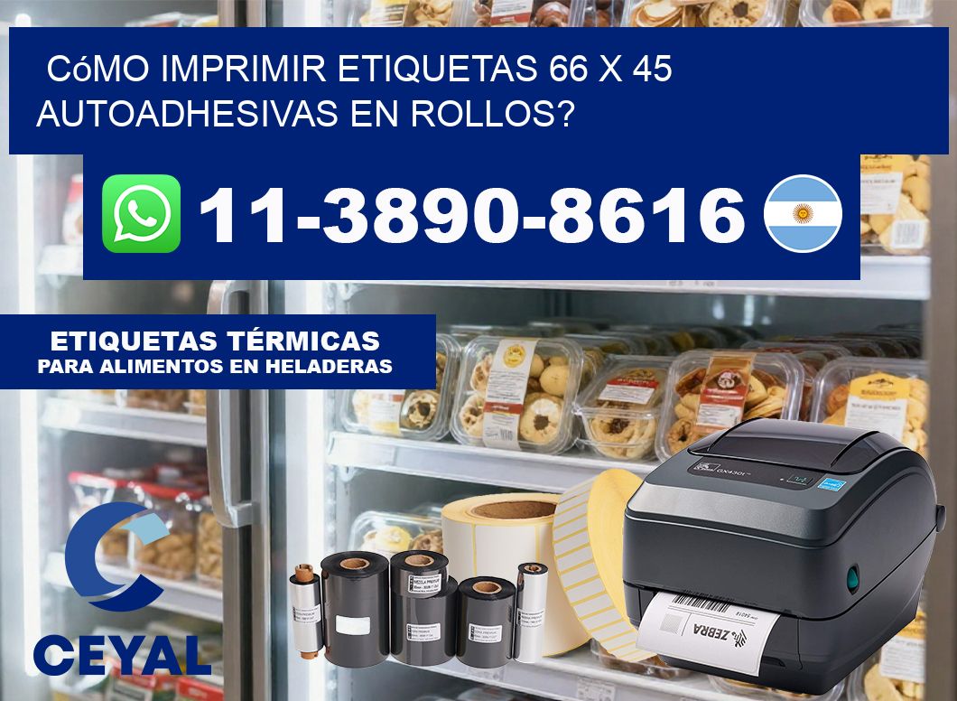 Cómo imprimir etiquetas 66 x 45 autoadhesivas en rollos?