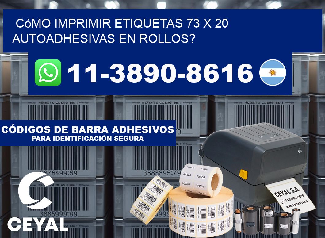 Cómo imprimir etiquetas 73 x 20 autoadhesivas en rollos?