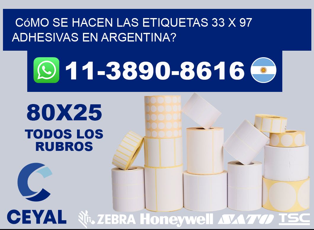 Cómo se hacen las etiquetas 33 x 97 adhesivas en Argentina?