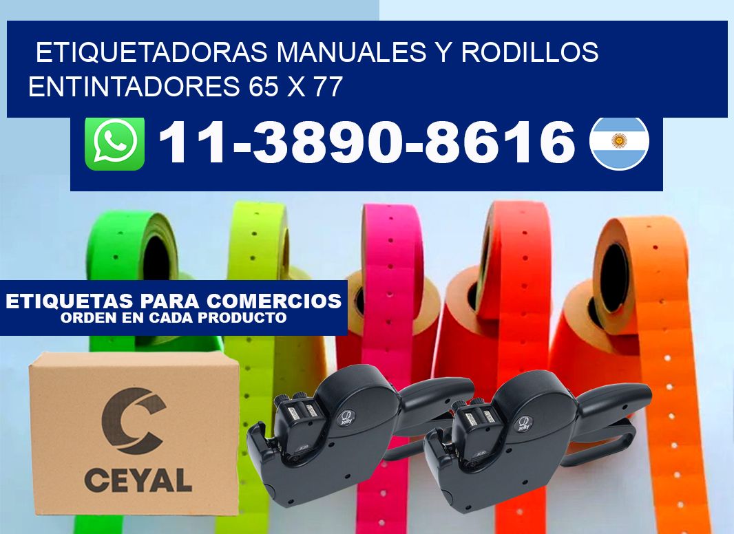 Etiquetadoras manuales y rodillos entintadores 65 x 77