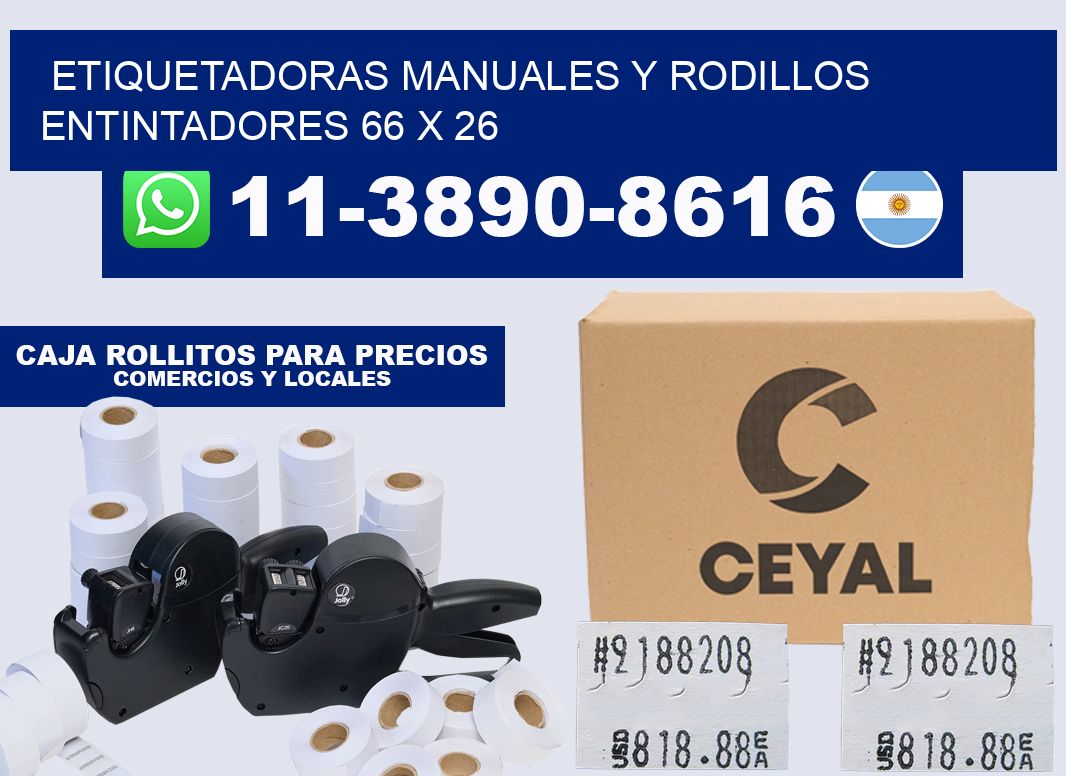 Etiquetadoras manuales y rodillos entintadores 66 x 26
