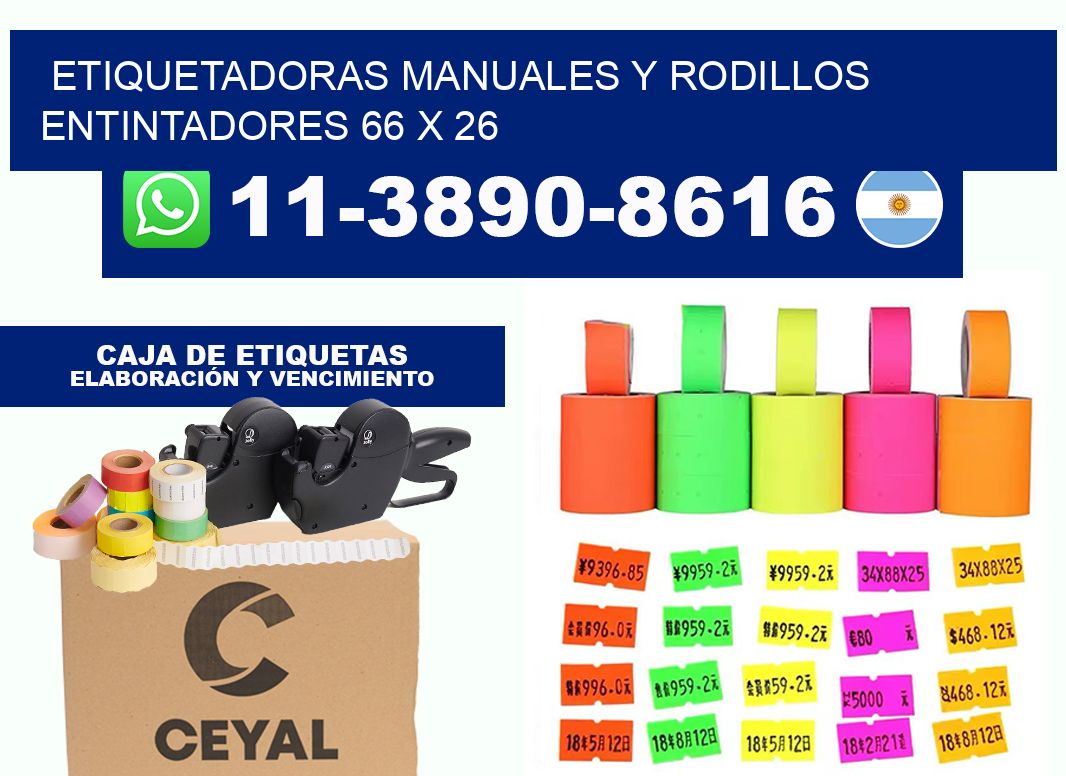 Etiquetadoras manuales y rodillos entintadores 66 x 26