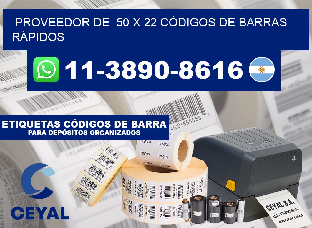 PROVEEDOR DE  50 x 22 CÓDIGOS DE BARRAS RÁPIDOS