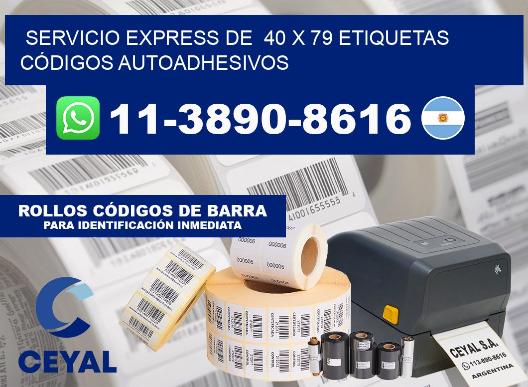 SERVICIO EXPRESS DE  40 x 79 ETIQUETAS CÓDIGOS AUTOADHESIVOS