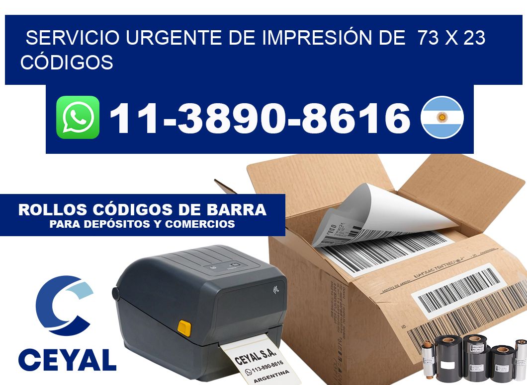 SERVICIO URGENTE DE IMPRESIÓN DE  73 x 23 CÓDIGOS