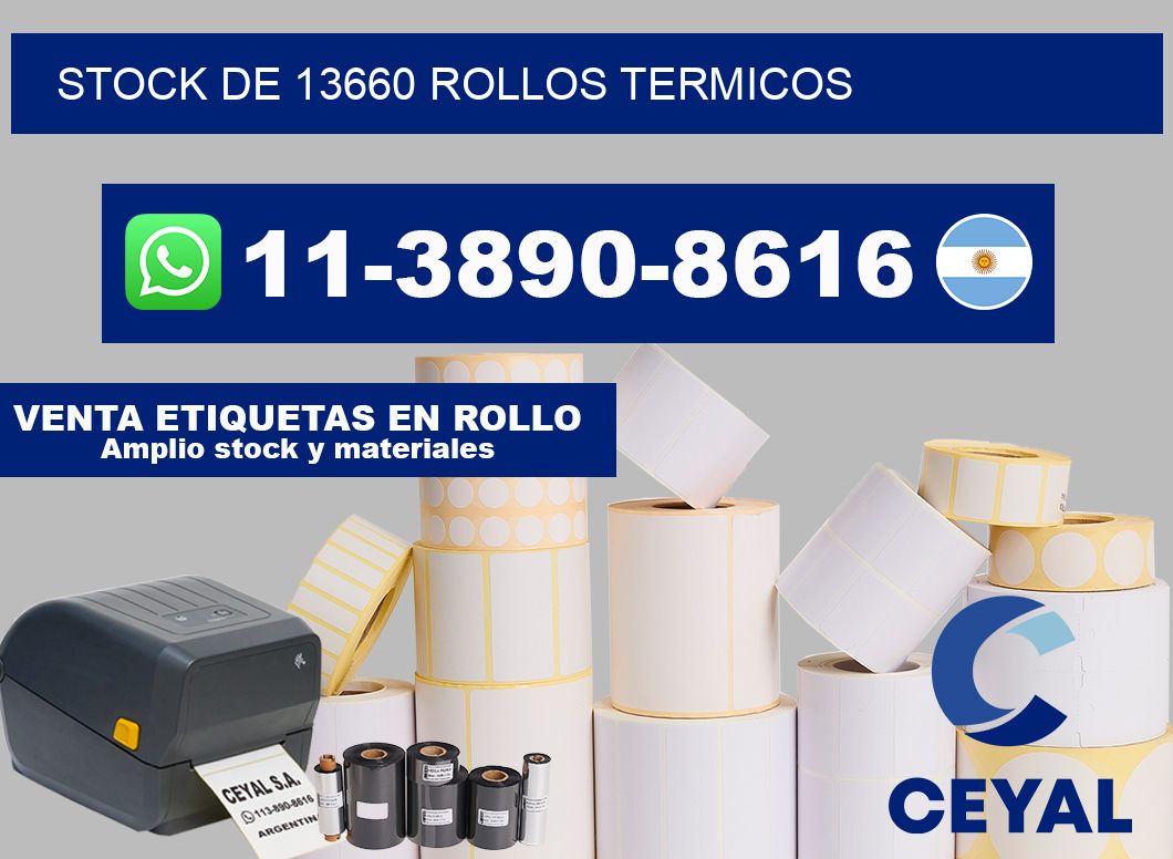 STOCK DE 13660 ROLLOS TERMICOS