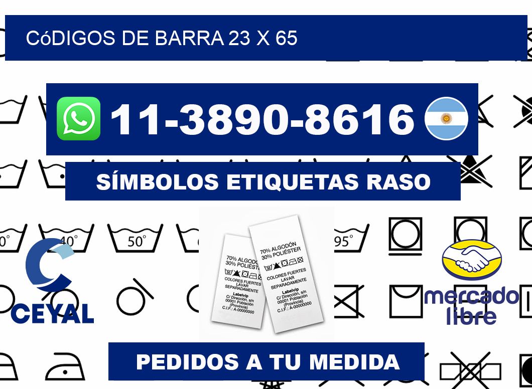 códigos de barra 23 x 65