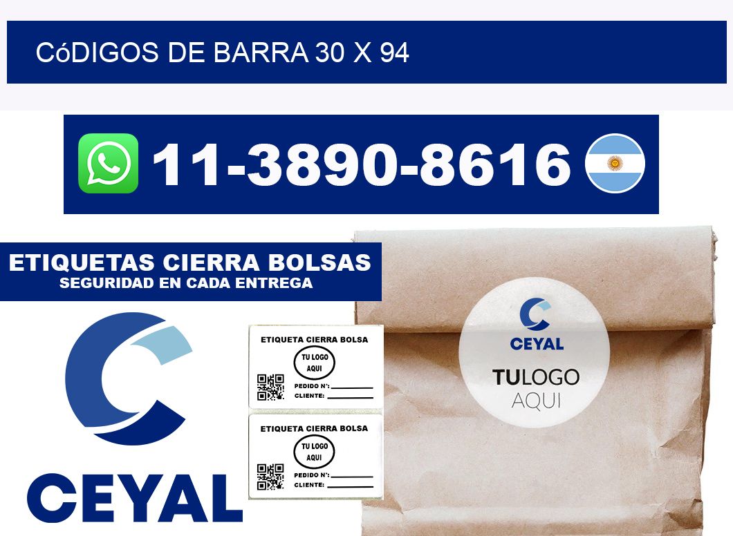 códigos de barra 30 x 94
