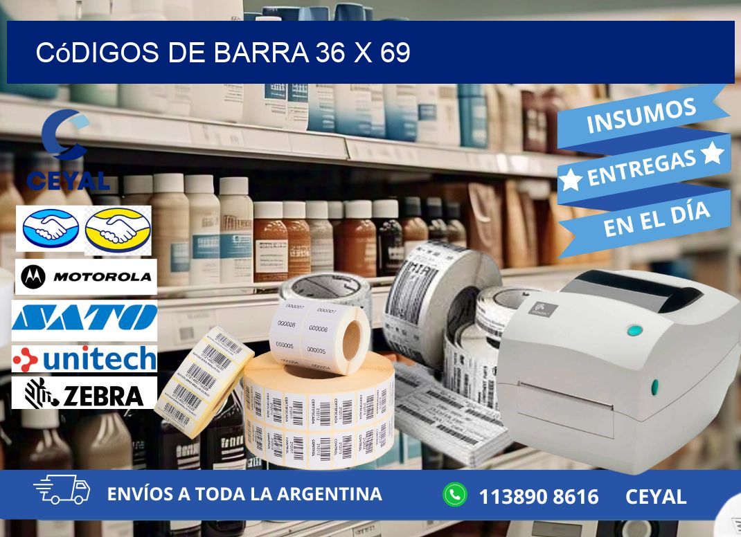 códigos de barra 36 x 69