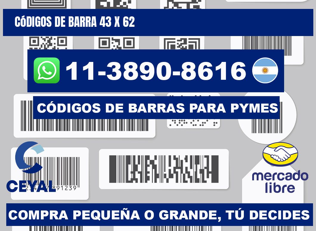 códigos de barra 43 x 62