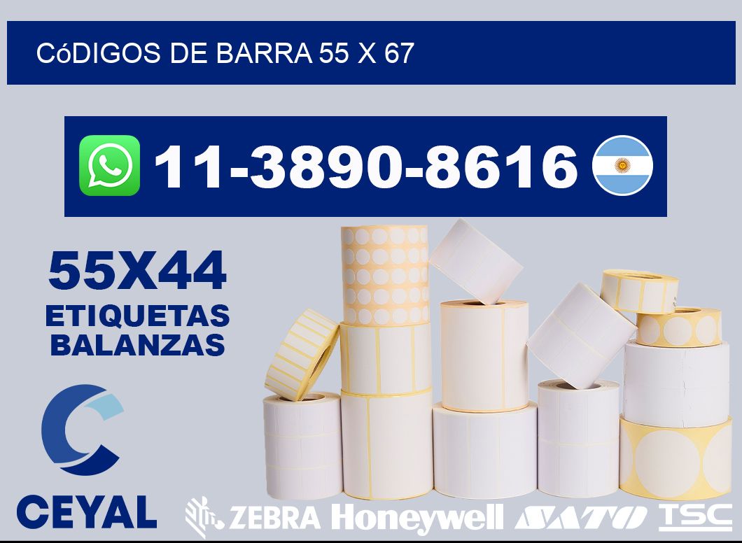 códigos de barra 55 x 67