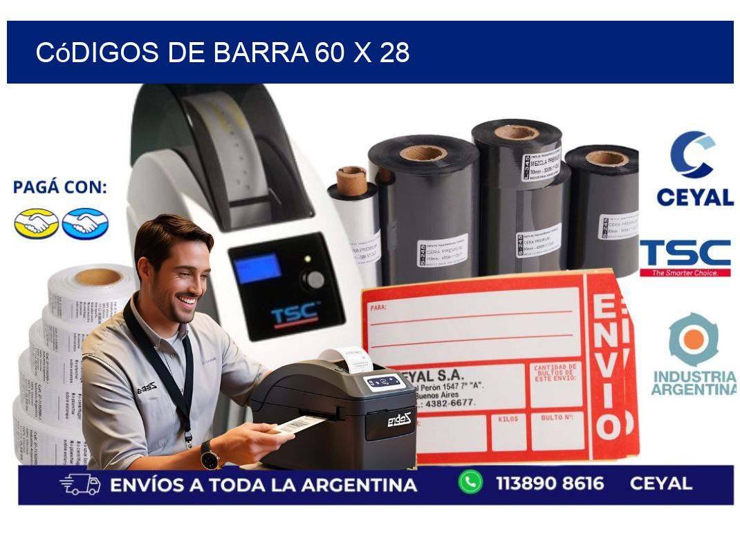 códigos de barra 60 x 28