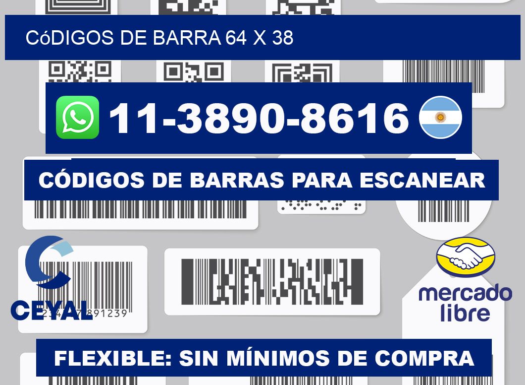 códigos de barra 64 x 38