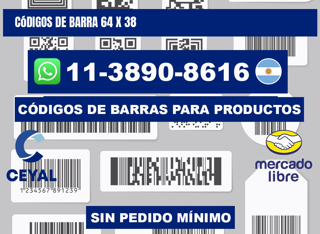 códigos de barra 64 x 38
