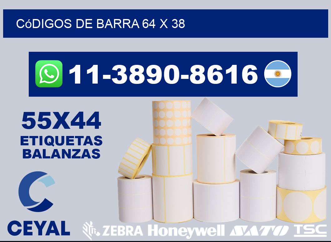 códigos de barra 64 x 38