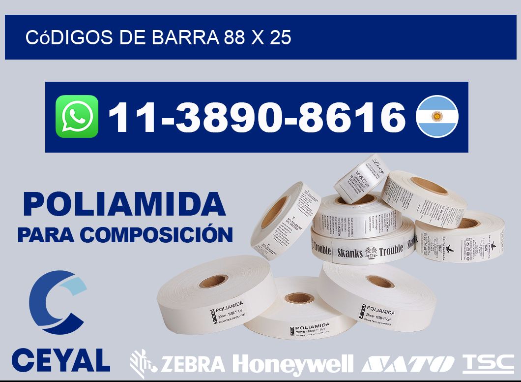 códigos de barra 88 x 25