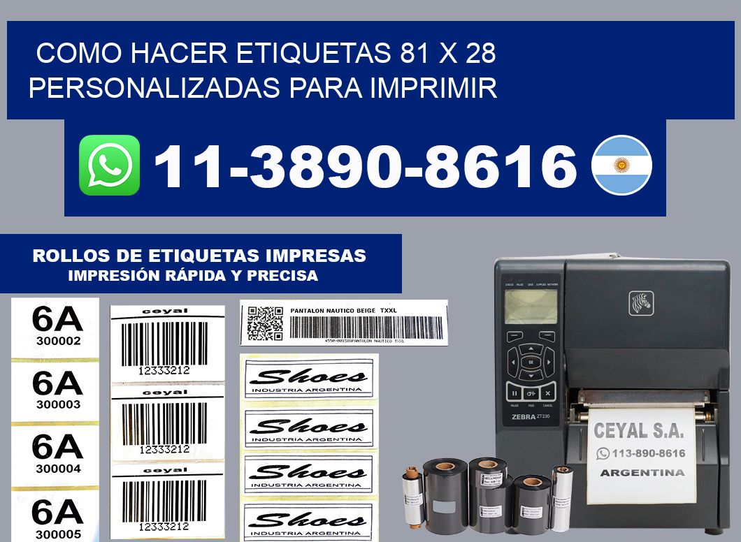 como hacer etiquetas 81 x 28 personalizadas para imprimir