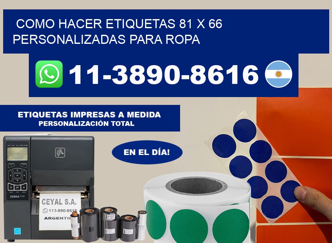 como hacer etiquetas 81 x 66 personalizadas para ropa